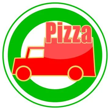 Pizza delivery label Stock Illustration