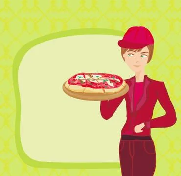 Pizza delivery man Stock Illustration