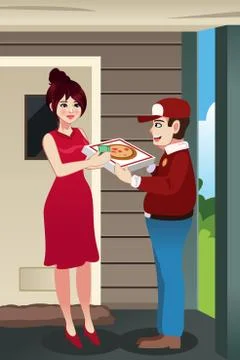 Pizza Delivery Man Stock Illustration