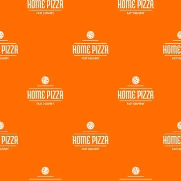 Pizza delivery pattern vector orange Stock Illustration