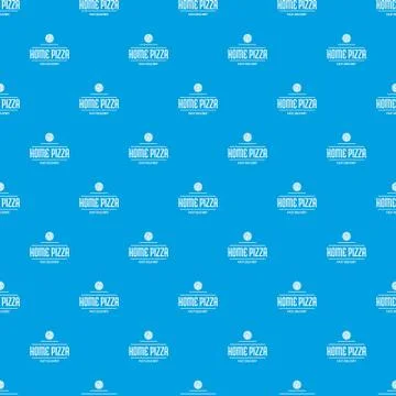 Pizza delivery pattern vector seamless blue Stock Illustration
