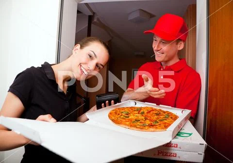Pizza Delivery Service Stock Photos