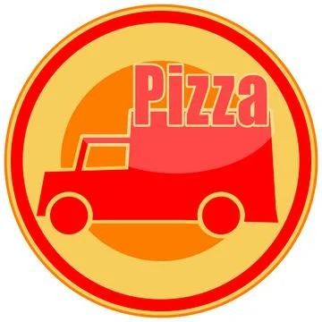 Pizza delivery sticker Stock Illustration