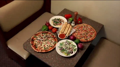 Pizza Dinner, zoom in Stock Footage 24632301