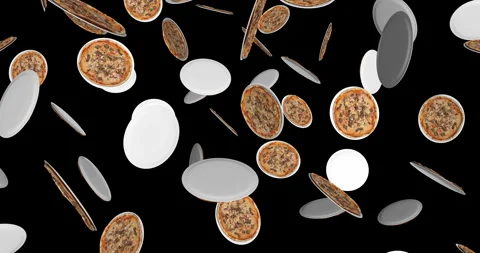 Pizza Dish falling slow motion Stock Footage 249780173