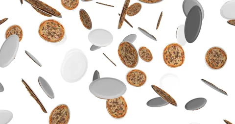 Pizza Dish falling slow motion Stock Footage 249817976