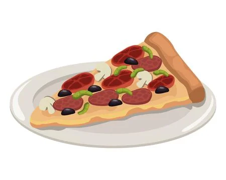 Pizza in dish Stock Illustration
