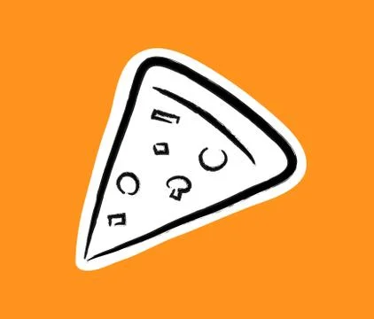 Pizza Doodle Icon Stock Illustration
