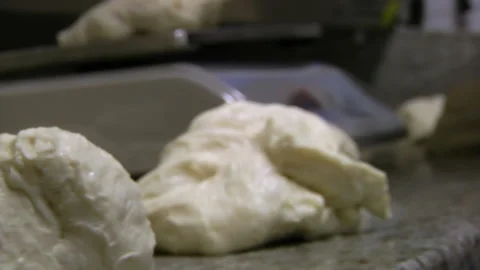 Pizza Dough On The Counter Stock Footage 136063504