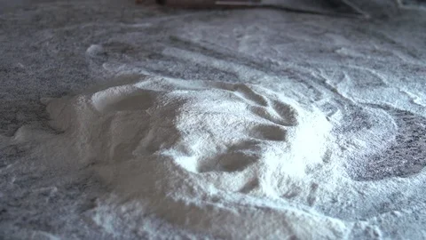 PIZZA DOUGH drop on the table 動画素材 77559722