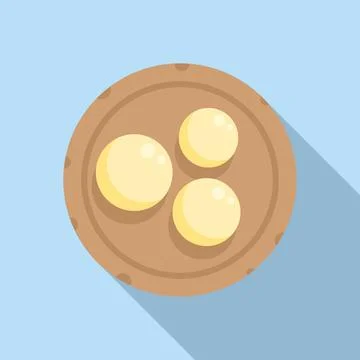 Pizza dough icon flat vector. Flour bread Stock Illustration