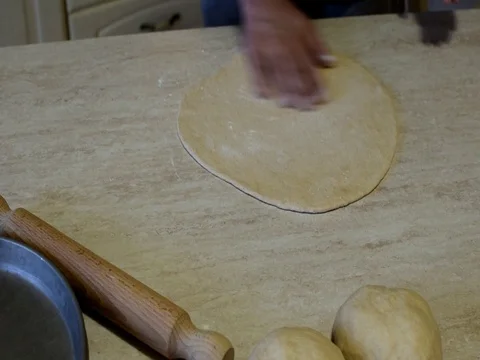 Pizza dough kneading Stock Footage 76997949