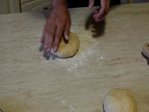 Pizza dough kneading Stock Footage 76997951