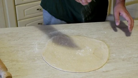 Pizza dough kneading Stock Footage 76997978