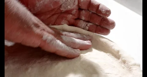 Pizza dough kneeding Stock Footage 295660935