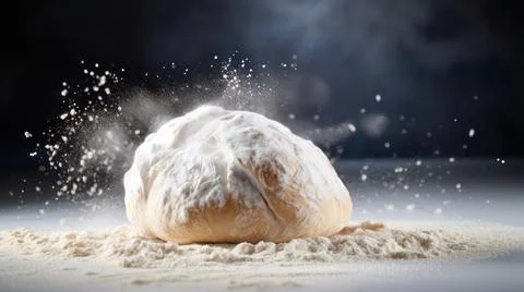 Pizza dough making Stock Photos
