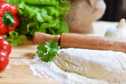 Pizza dough Stock Photos