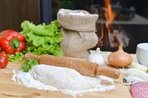 Pizza dough Stock Photos