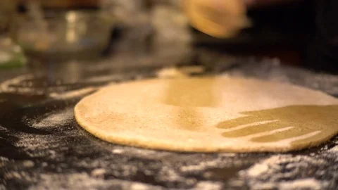 Pizza dough preparation Stock Footage 76315036