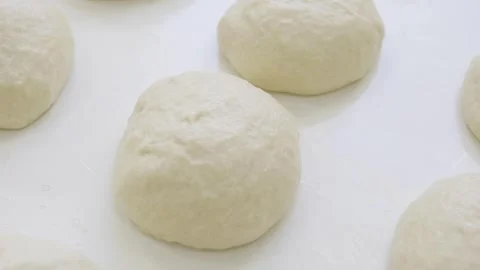Pizza dough in storage tray. Close-up Stock Footage 280585019