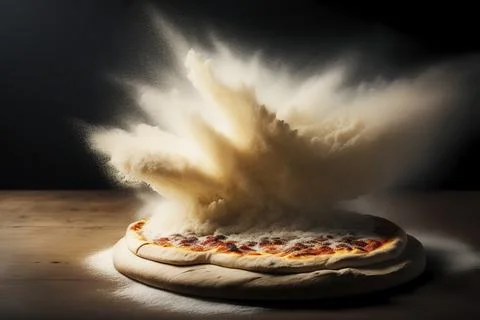 Pizza dough in work process Stock-Fotos