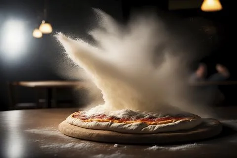 Pizza dough in work process Stock Photos