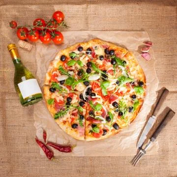 Pizza eating. Stock Photos