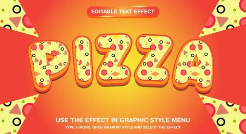 Pizza editable vector text effect 스톡 일러스트