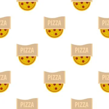 Pizza emblem for pizzeria pattern flat Stock Illustration