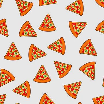Pizza with eyes Pattern seamless. Vector Background 스톡 일러스트