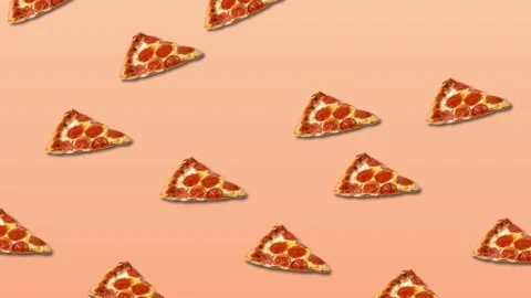 Pizza falls from the sky, abstraction, background, screensaver Stock Footage 130181798