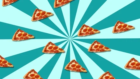 Pizza falls from the sky, abstraction, background, screensaver Stock Footage 130211628