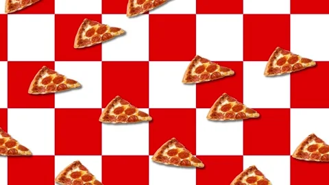 Pizza falls from the sky, abstraction, background, screensaver Stock Footage 130330624