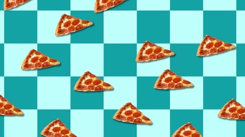 Pizza falls from the sky, abstraction, background, screensaver Stock Footage 130330626