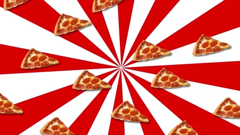 Pizza falls from the sky, abstraction, background, screensaver Stock Footage 130330632