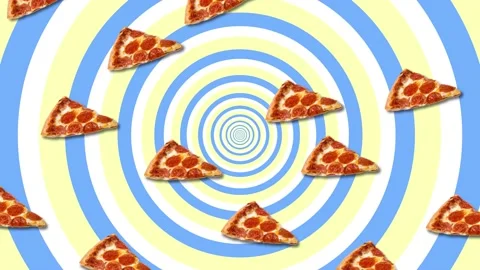 Pizza falls from the sky, abstraction, background, screensaver Stock Footage 130330675