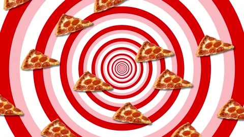 Pizza falls from the sky, abstraction, background, screensaver Stock Footage 130330677