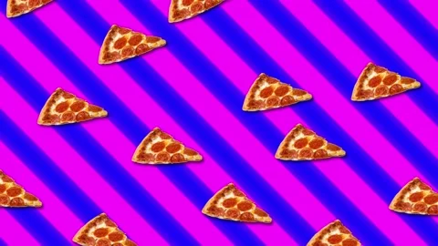 Pizza falls from the sky, abstraction, background, screensaver Stock Footage 130330684