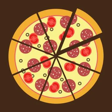 Pizza Flat Icon Stock Illustration