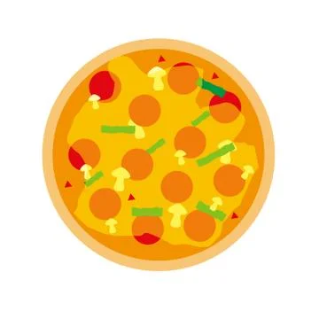 Pizza flat icon isolated on white background. Pizza food silhouette.piece, ve Stock Illustration