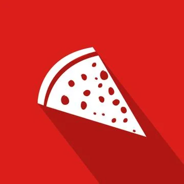 Pizza Flat Icon With Red Background, Vector, Illustration Illustrazione stock