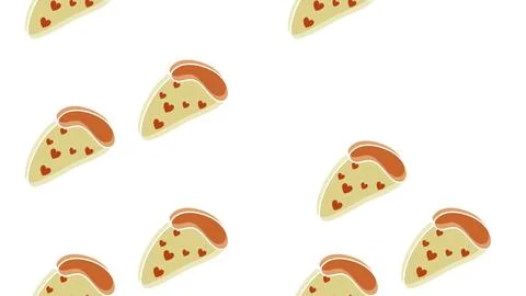 Pizza flat illustration pattern Stock Illustration