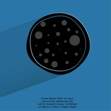 Pizza. Flat modern web button with long shadow and space for your text Stock Illustration