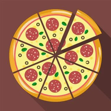 Pizza in flat style Stock Illustration