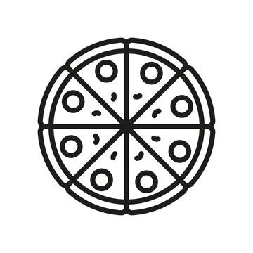 Pizza food icon vector basic design simple and modern Stock Illustration