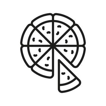 Pizza food icon vector basic design simple and modern Illustrazione stock