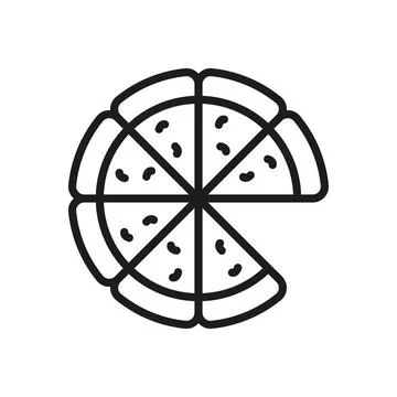 Pizza food icon vector basic design simple and modern Stock Illustration