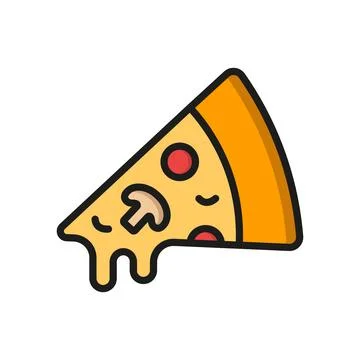 Pizza food icon vector basic design simple and modern Stock Illustration
