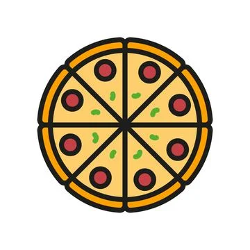 Pizza food icon vector basic design simple and modern 스톡 일러스트