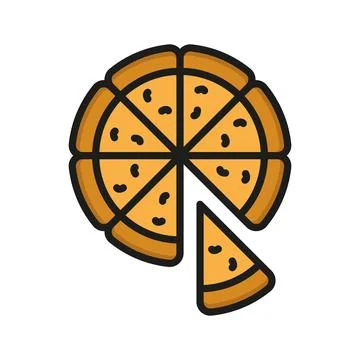 Pizza food icon vector basic design simple and modern Stock Illustration